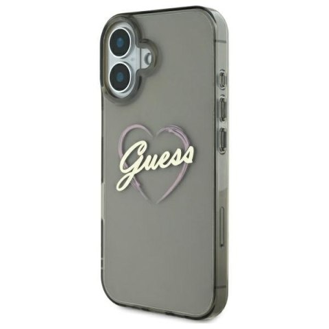 Guess GUHCP16SHCHGSPK i Phone 16 6.1" czarny/black hardcase IML Heart