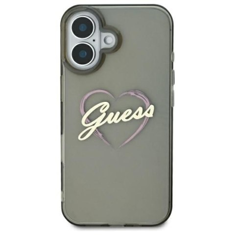 Guess GUHCP16SHCHGSPK i Phone 16 6.1" czarny/black hardcase IML Heart