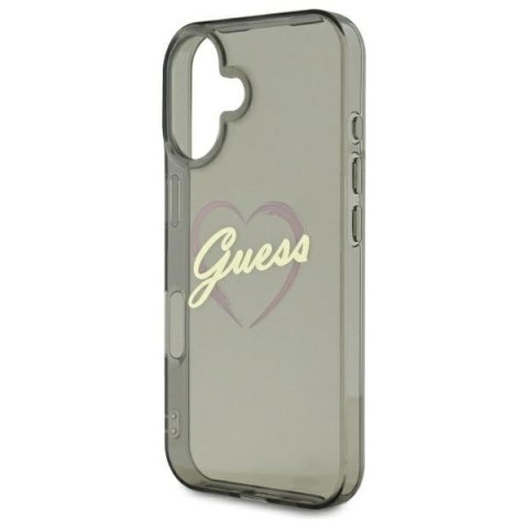 Guess GUHCP16SHCHGSPK i Phone 16 6.1" czarny/black hardcase IML Heart