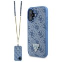 Guess GUHCP16SP4TDSCPB i Phone 16 6.1" niebieski/blue hardcase Leather Metal Logo Strass Crossbody