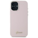 Guess GUHCP16SSMBSLP i Phone 16 6.1" różowy/pink hardcase Silicone Script Metal Logo & Frame