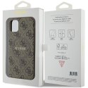Guess GUHMN61G4GFRW i Phone 11 6.1" / Xr brązowy/brown hardcase 4G Collection Leather Metal Logo Mag Safe