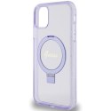 Guess GUHMN61HRSGSU i Phone 11 / Xr 6.1" fioletowy/purple hardcase Ring Stand Script Glitter Mag Safe