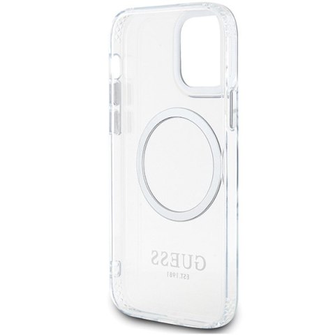 Guess GUHMP12MHTRMS i Phone 12/12 Pro 6.1" srebrny/silver hard case Metal Outline Magsafe