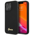 Guess GUHMP13XLSLMGBK i Phone 13 Pro Max6,7" black/czarny hardcase Silicone Script Gold Logo Mag Safe