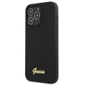 Guess GUHMP13XLSLMGBK i Phone 13 Pro Max6,7" black/czarny hardcase Silicone Script Gold Logo Mag Safe