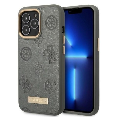 Guess GUHMP13XSAPSTG i Phone 13 Pro Max 6,7" szary/grey hardcase Peony Logo Plate Mag Safe
