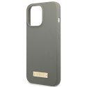 Guess GUHMP13XSPLG i Phone 13 Pro Max 6,7" szary/grey hard case Silicone Logo Plate Mag Safe
