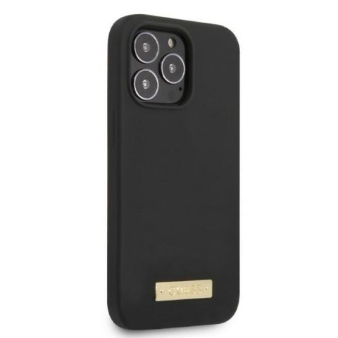 Guess GUHMP13XSPLK i Phone 13 Pro Max 6,7" czarny/black hard case Silicone Logo Plate Mag Safe