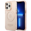 Guess GUHMP13LHTCMP i Phone 13 Pro / 13 6,1" różowy/pink hard case Gold Outline Translucent Mag Safe