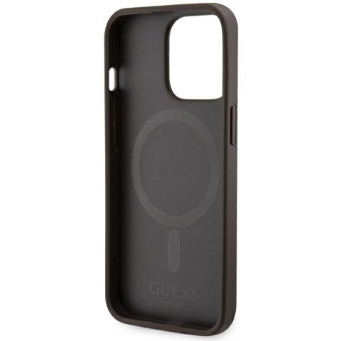 Guess GUHMP13LP4RPSW i Phone 13 Pro / 13 6.1" brązowy/brown hardcase 4G Printed Stripes Mag Safe