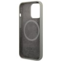 Guess GUHMP13LSPLG i Phone 13 Pro / 13 6,1" szary/grey hard case Silicone Logo Plate Mag Safe