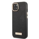 Guess GUHMP13MSAPSTK i Phone 13 / 14 / 15 6.1" czarny/black hardcase Peony Logo Plate Mag Safe