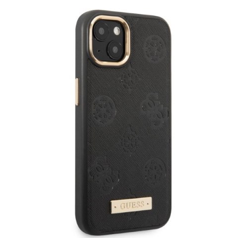 Guess GUHMP13MSAPSTK i Phone 13 / 14 / 15 6.1" czarny/black hardcase Peony Logo Plate Mag Safe