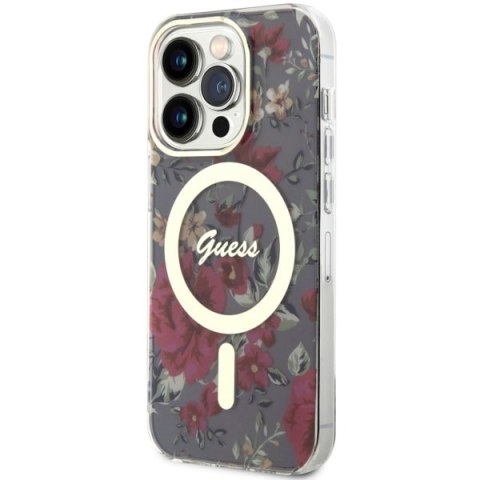 Guess GUHMP14LHCFWSA i Phone 14 Pro 6.1"zielony/khaki hardcase Flower Mag Safe