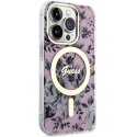 Guess GUHMP14LHCFWSP i Phone 14 Pro 6.1"różowy/pink hardcase Flower Mag Safe