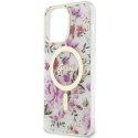 Guess GUHMP14LHCFWST i Phone 14 Pro 6.1"transparent hardcase Flower Mag Safe