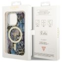 Guess GUHMP14LHLEOPWB i Phone 14 Pro 6.1"niebieski/blue hardcase Leopard Mag Safe