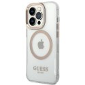 Guess GUHMP14LHTRMD i Phone 14 Pro 6,1" złoty/gold hard case Metal Outline Magsafe