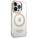 Guess GUHMP14LHTRMD i Phone 14 Pro 6,1" złoty/gold hard case Metal Outline Magsafe