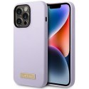 Guess GUHMP14LSBPLU i Phone 14 Pro 6,1" fioletowy/purple hard case Silicone Logo Plate Mag Safe