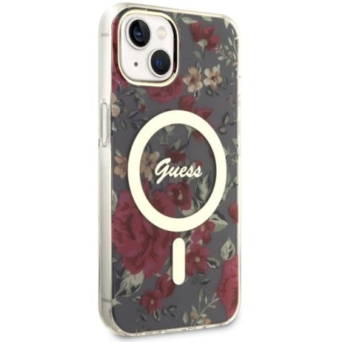 Guess GUHMP14MHCFWSA i Phone 14 Plus/ 15 Plus 6.7" zielony/khaki hardcase Flower Mag Safe