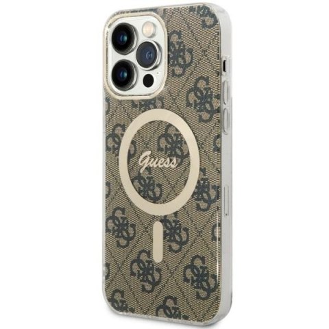 Guess GUHMP14XH4STW i Phone 14 Pro Max6.7" brązowy/brown hardcase 4G Mag Safe