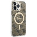 Guess GUHMP14XH4STW i Phone 14 Pro Max6.7" brązowy/brown hardcase 4G Mag Safe