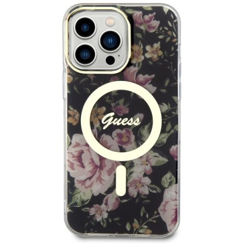 Guess GUHMP14XHCFWSK i Phone 14 Pro Max6.7" czarny/black hardcase Flower Mag Safe