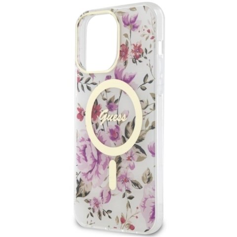 Guess GUHMP14XHCFWST i Phone 14 Pro Max6.7" transparent hardcase Flower Mag Safe