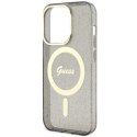 Guess GUHMP14XHCMCGK i Phone 14 Pro Max6.7" czarny/black hardcase Glitter Gold Mag Safe