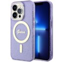 Guess GUHMP14XHCMCGU i Phone 14 Pro Max6.7" purpurowy/purple hardcase Glitter Gold Mag Safe