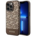 Guess GUHMP14XHGCFSEW i Phone 14 Pro Max 6.7" brązowy/brown hard case GCube Stripes Mag Safe