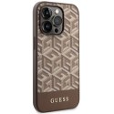 Guess GUHMP14XHGCFSEW i Phone 14 Pro Max 6.7" brązowy/brown hard case GCube Stripes Mag Safe