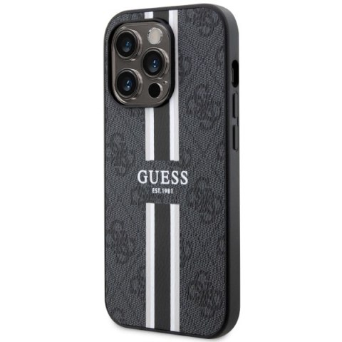 Guess GUHMP14XP4RPSK i Phone 14 Pro Max 6.7" czarny/black hardcase 4G Printed Stripes Mag Safe