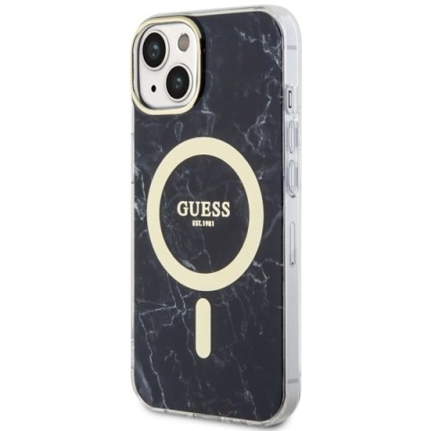 Guess GUHMP14MPCUMAK i Phone 14 Plus/ 15 Plus 6.7" czarny/black hardcase Marble Mag Safe