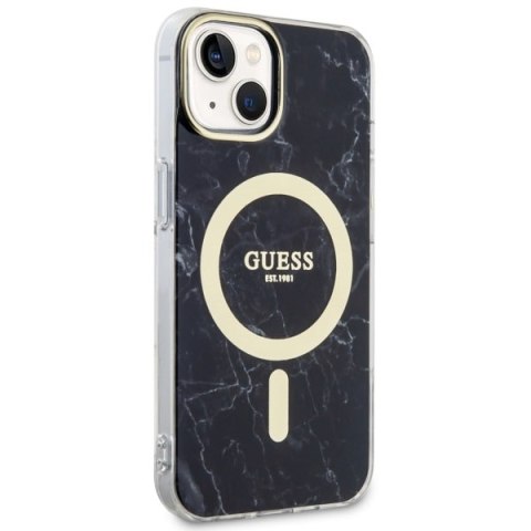 Guess GUHMP14MPCUMAK i Phone 14 Plus/ 15 Plus 6.7" czarny/black hardcase Marble Mag Safe