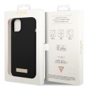 Guess GUHMP14MSBPLK i Phone 14 Plus/ 15 Plus 6.7" czarny/black hard case Silicone Logo Plate Mag Safe
