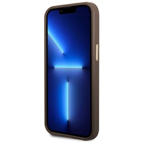 Guess GUHMP14MU4GPRW i Phone 14 Plus / 15 Plus 6.7" brązowy/brown hard case 4G Logo Plate Mag Safe