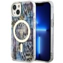 Guess GUHMP14SHLEOPWB i Phone 14 / 15 /13 6.1" niebieski/blue hardcase Leopard Mag Safe