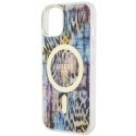 Guess GUHMP14SHLEOPWB i Phone 14 / 15 /13 6.1" niebieski/blue hardcase Leopard Mag Safe