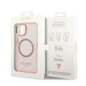 Guess GUHMP14SHTCMP i Phone 14 / 15 / 13 6,1" różowy/pink hard case Gold Outline Translucent Mag Safe