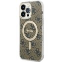 Guess GUHMP15XH4STW i Phone 15 Pro Max6.7" brązowy/brown hardcase IML 4G Mag Safe