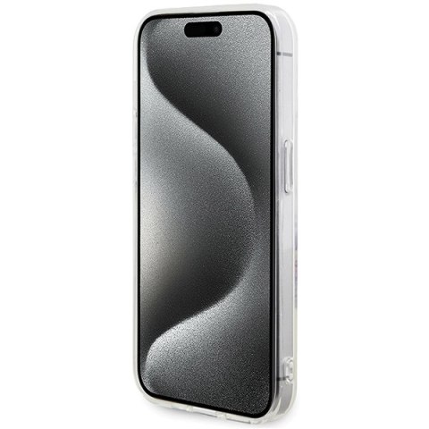 Guess GUHMP15XHFWFCT i Phone 15 Pro Max 6.7" transparent hardcase IML Flowers Wreatch Mag Safe