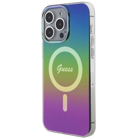 Guess GUHMP15XHITSK i Phone 15 Pro Max 6.7" wielokolorowy/rainbow hardcase IML Iridescent Mag Safe