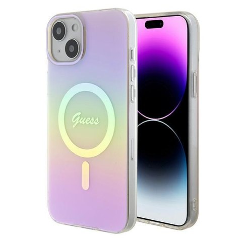 Guess GUHMP15MHITSP i Phone 15 Plus / 14 Plus 6.7" różowy/pink hardcase IML Iridescent Mag Safe