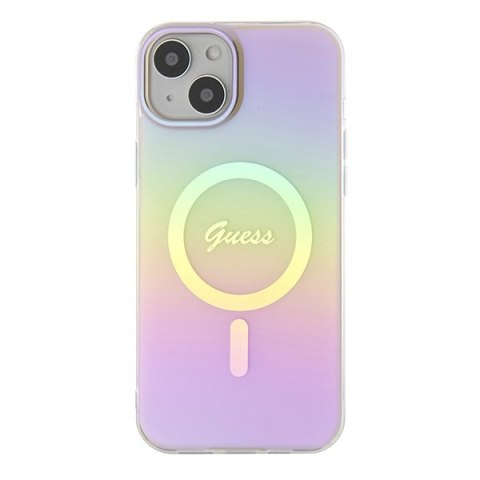 Guess GUHMP15MHITSP i Phone 15 Plus / 14 Plus 6.7" różowy/pink hardcase IML Iridescent Mag Safe