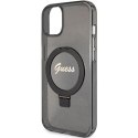 Guess GUHMP15MHRSGSK i Phone 15 Plus / 14 Plus 6.7" czarny/black hardcase Ring Stand Script Glitter Mag Safe
