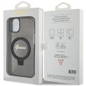 Guess GUHMP15MHRSGSK i Phone 15 Plus / 14 Plus 6.7" czarny/black hardcase Ring Stand Script Glitter Mag Safe