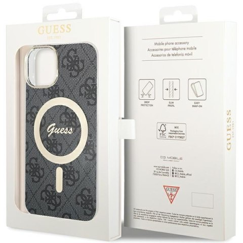 Guess GUHMP15SH4STK i Phone 15 / 14 / 13 6.1" czarny/black hardcase IML 4G Mag Safe